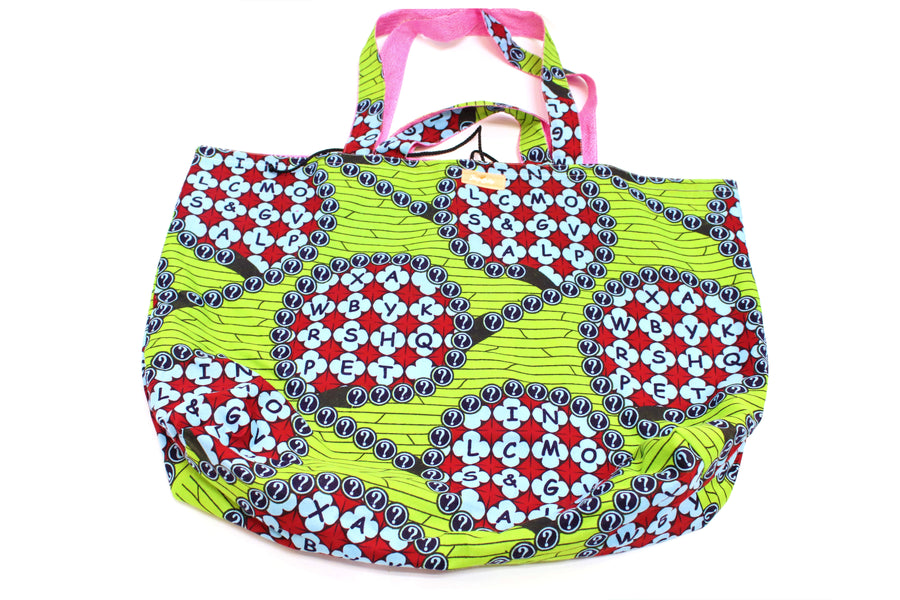 Green Patch Ankara Jumbo Tote Bag - Jacy Baby™
