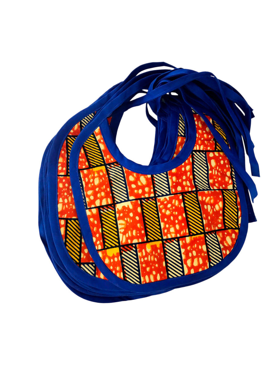 Orange +Blue Ankara Bib